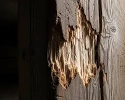 Wood damage from carpenter ants or termites